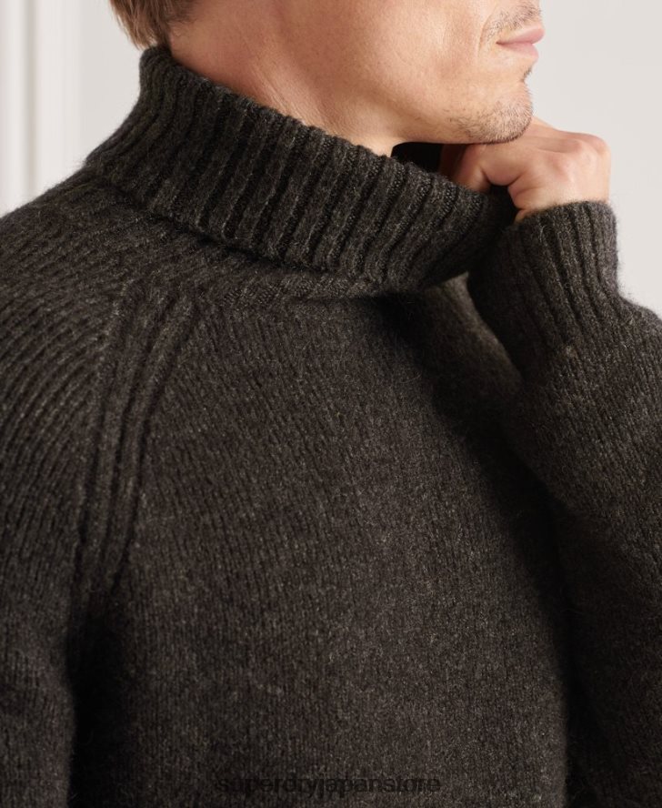 スタジオ チャンキー ロールネック セーター 男性 Superdry 衣類 濃い灰色 2J62PZ5329
