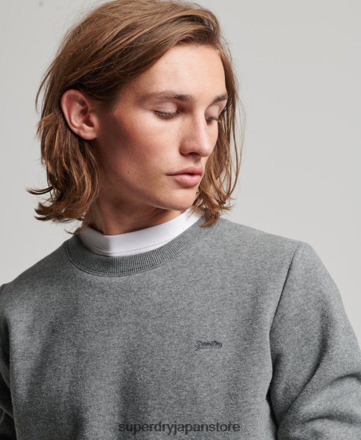 ヴィンテージロゴ刺繍クルースウェットシャツ 男性 Superdry 衣類 グレー 2J62PZ532