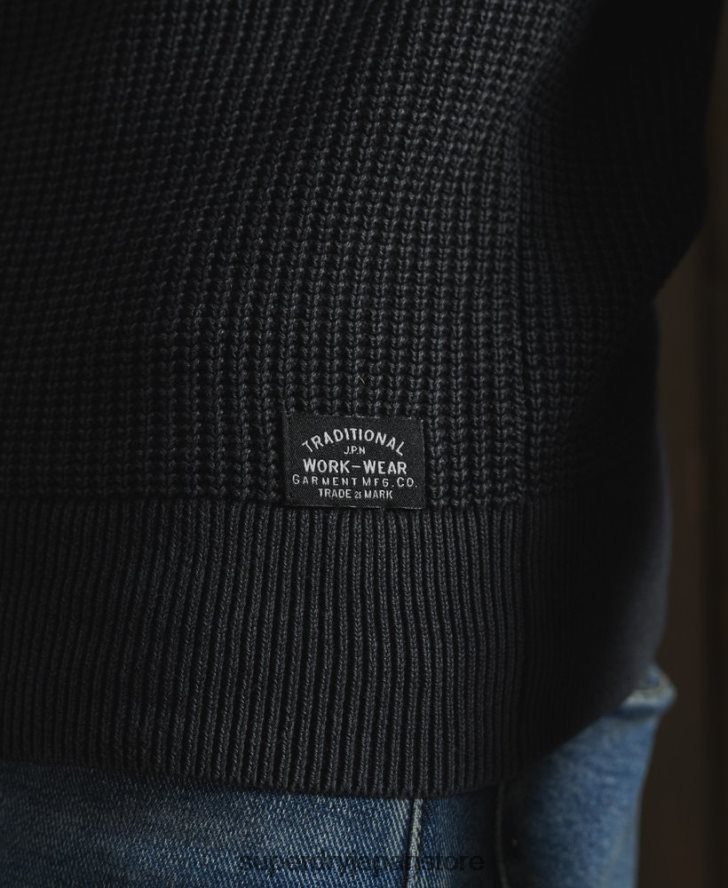 アカデミーダイ テクスチャー クルージャンパー 男性 Superdry 衣類 黒 2J62PZ5336