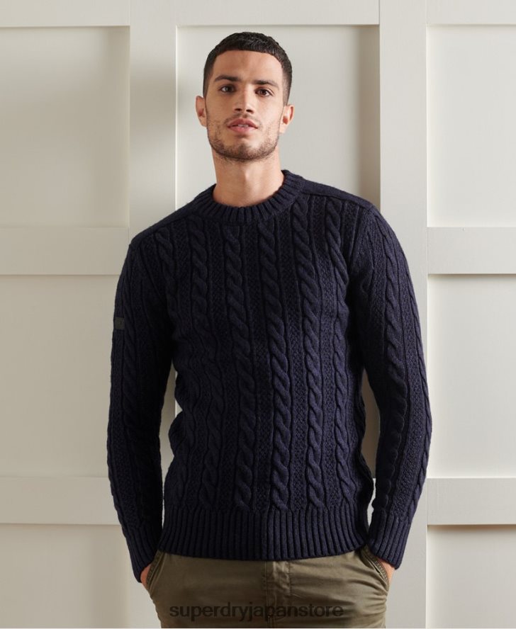ジェイコブ クルージャンパー 男性 Superdry 衣類 海軍 2J62PZ5337