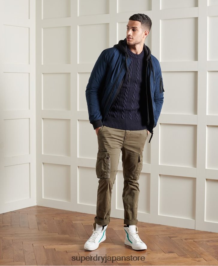 ジェイコブ クルージャンパー 男性 Superdry 衣類 海軍 2J62PZ5337