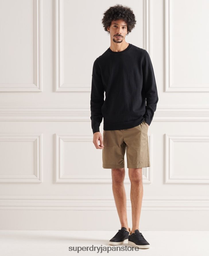 コットンクルーニットセーター 男性 Superdry 衣類 黒 2J62PZ5338