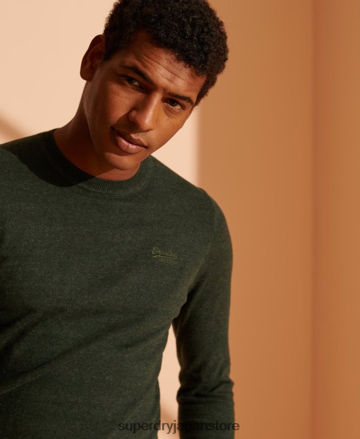 オレンジラベル クルージャンパー 男性 Superdry 衣類 緑 2J62PZ5340