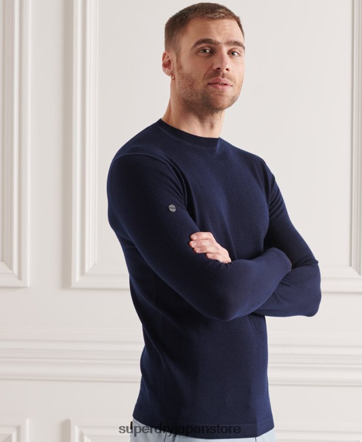 メリノ ライトウェイト クルージャンパー 男性 Superdry 衣類 海軍 2J62PZ5342
