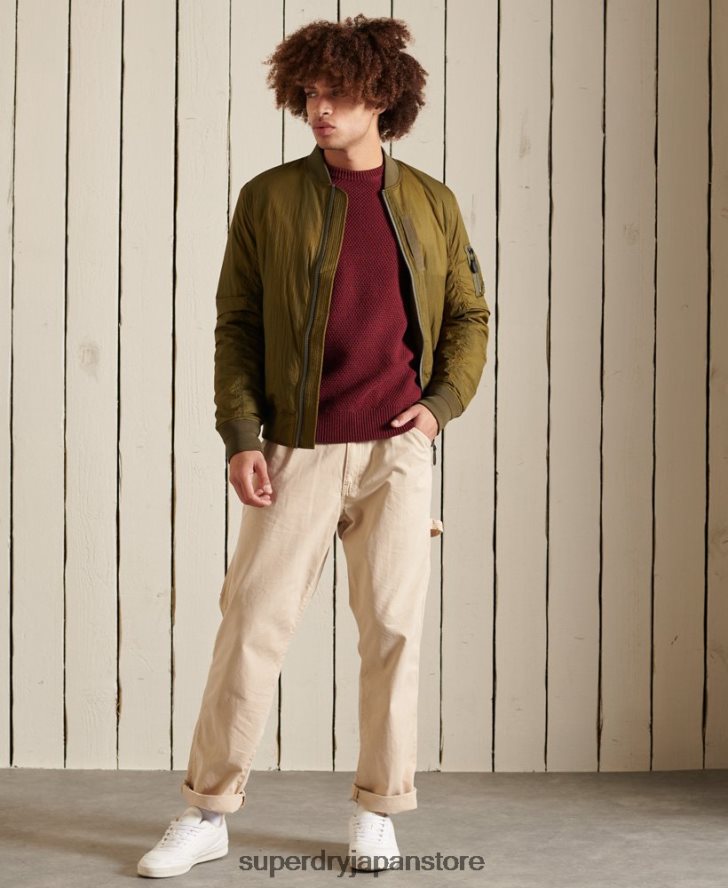 テクスチャード ツイスト クルーセーター 男性 Superdry 衣類 赤 2J62PZ5343