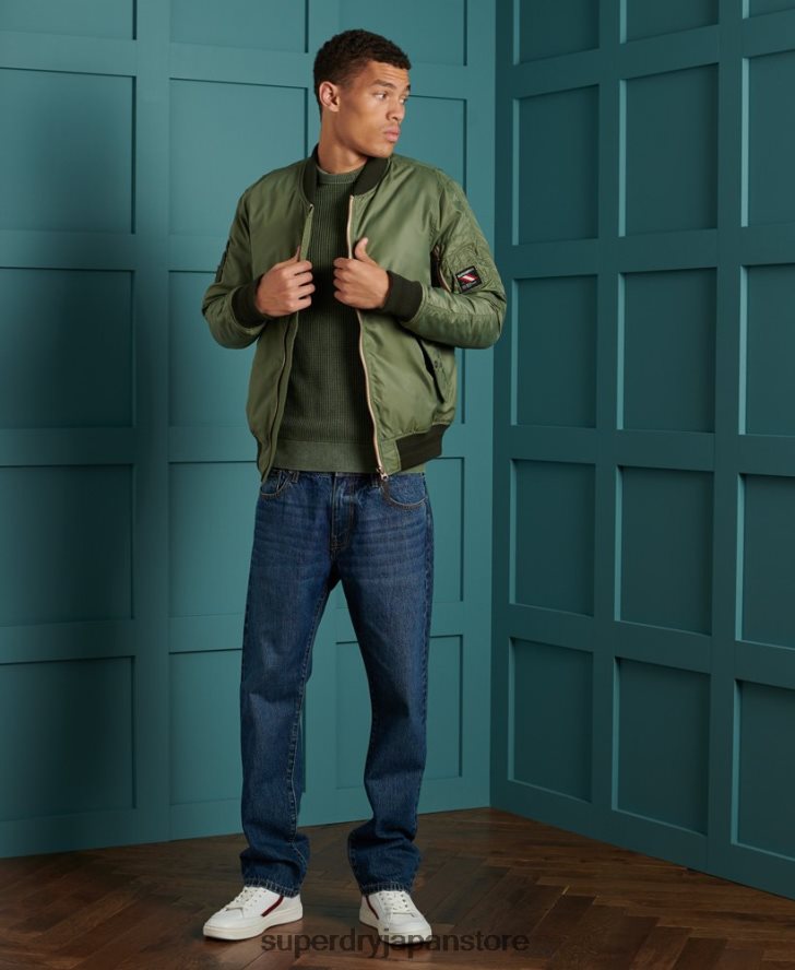 アカデミーダイ テクスチャー クルージャンパー 男性 Superdry 衣類 緑 2J62PZ5346