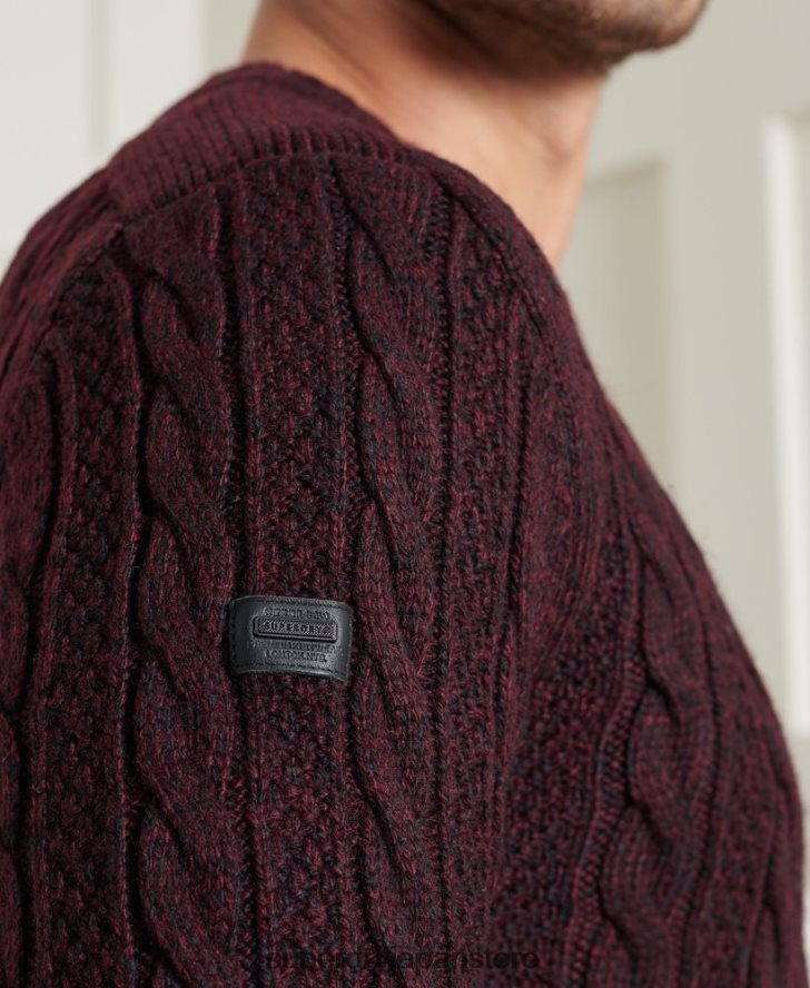ジェイコブ クルージャンパー 男性 Superdry 衣類 赤 2J62PZ5347