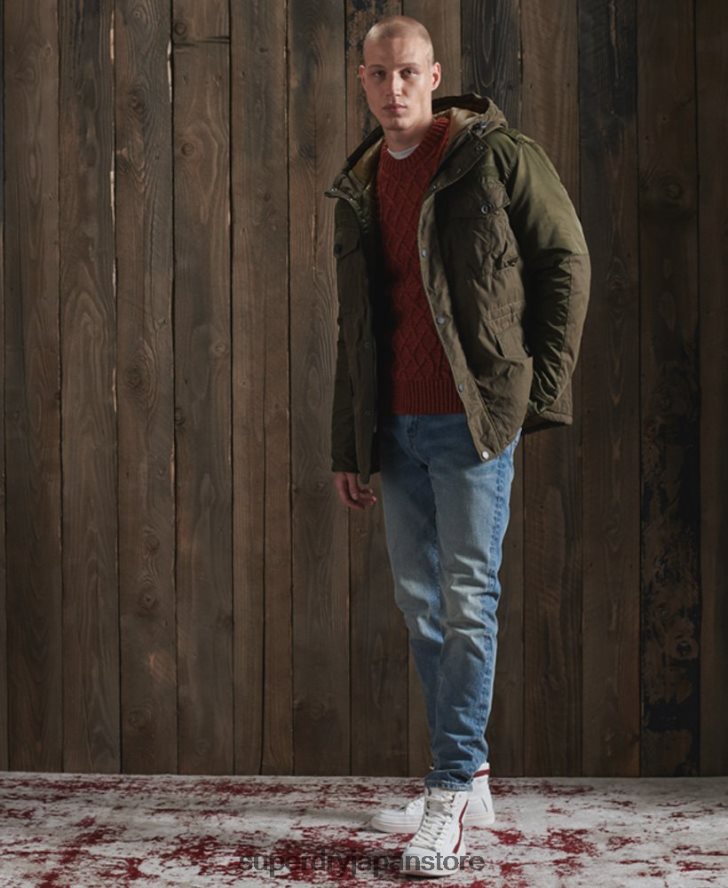 ジェイコブ ケーブル クルー ジャンパー 男性 Superdry 衣類 オレンジ 2J62PZ5348