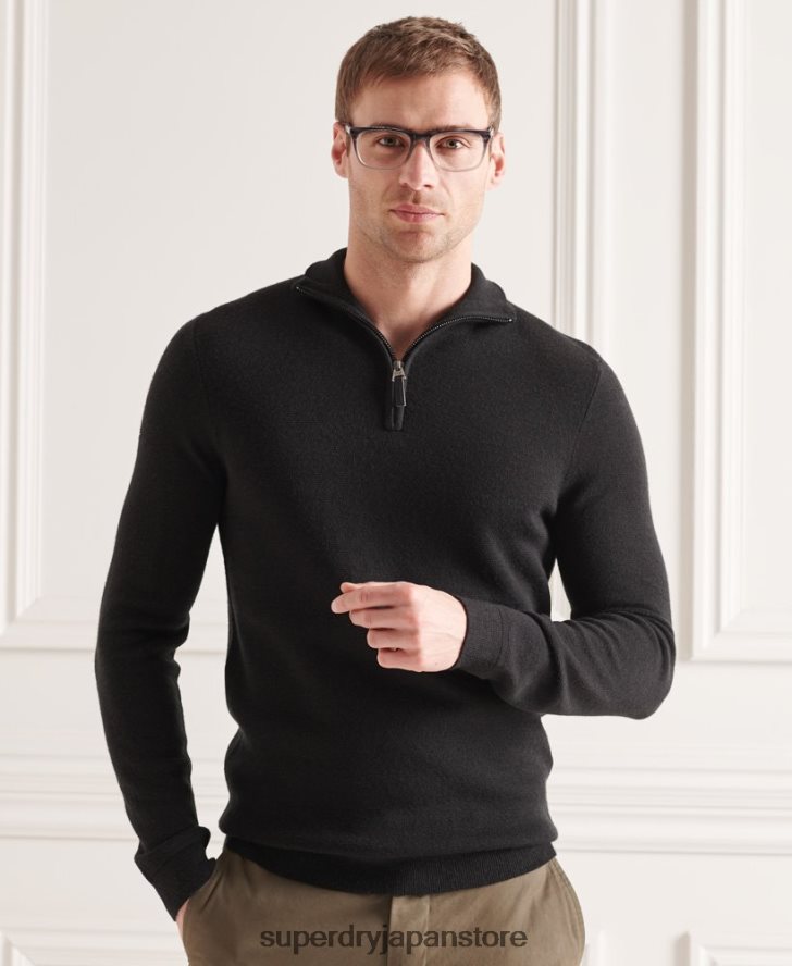 メリノヘンリージャンパー 男性 Superdry 衣類 黒 2J62PZ5349