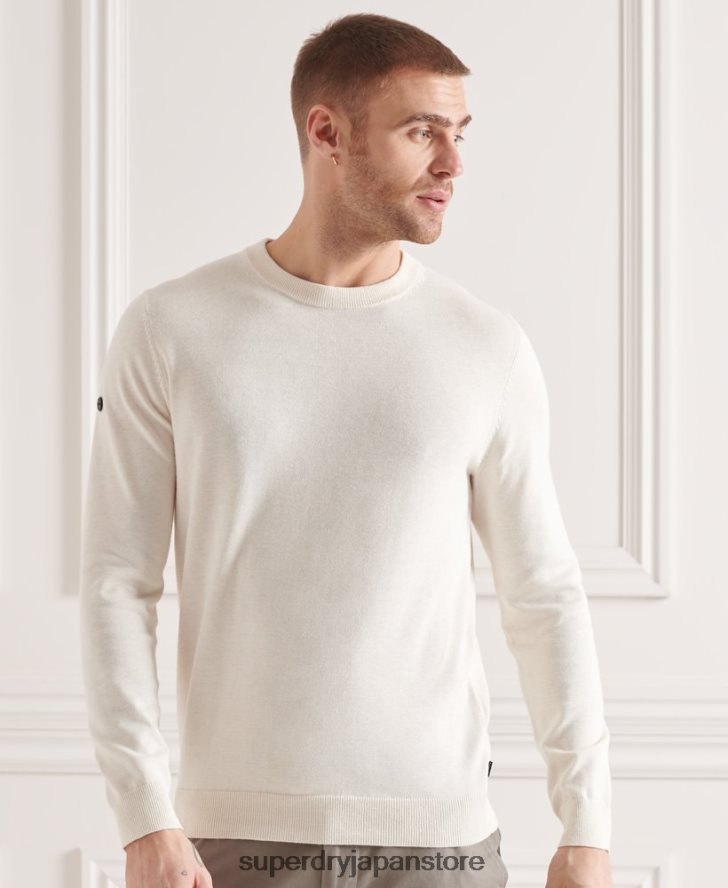 クールマックスクルーニットジャンパー 男性 Superdry 衣類 クリーム 2J62PZ5353