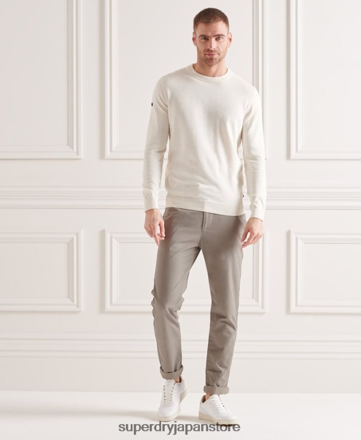クールマックスクルーニットジャンパー 男性 Superdry 衣類 クリーム 2J62PZ5353