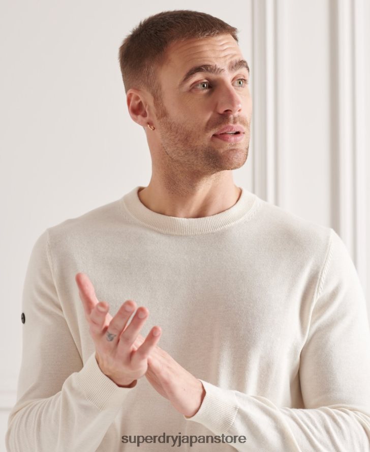 クールマックスクルーニットジャンパー 男性 Superdry 衣類 クリーム 2J62PZ5353