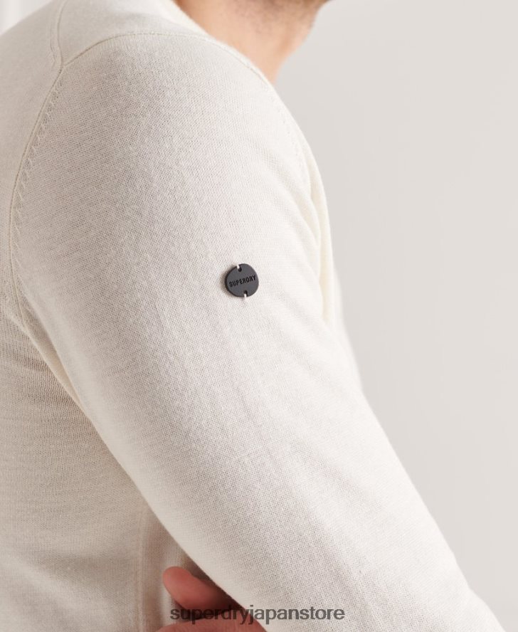 クールマックスクルーニットジャンパー 男性 Superdry 衣類 クリーム 2J62PZ5353