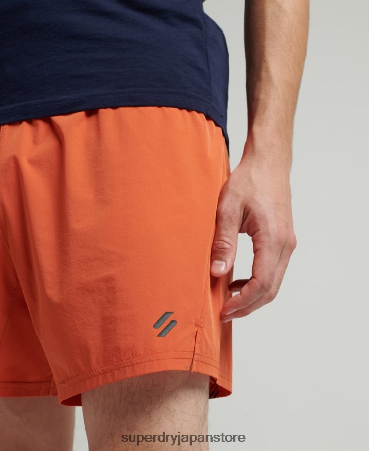 ランニングプレミアムショーツ 男性 Superdry 衣類 オレンジ 2J62PZ5359
