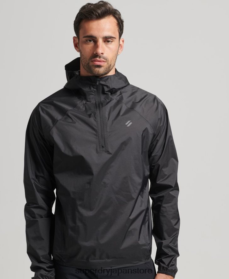 ラン軽量防水シェルジャケット 男性 Superdry 衣類 黒 2J62PZ5363