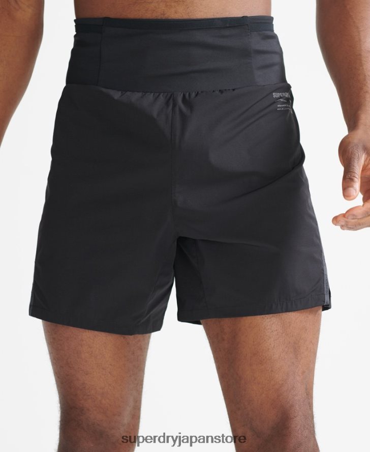 ランニングプレミアムショーツ 男性 Superdry 衣類 黒 2J62PZ5364