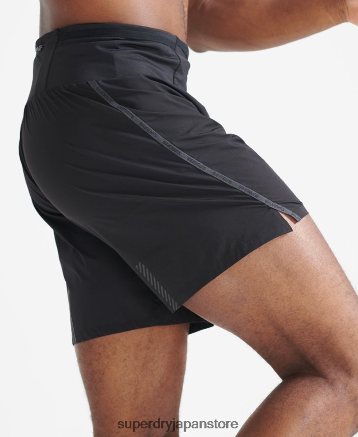 ランニングプレミアムショーツ 男性 Superdry 衣類 黒 2J62PZ5364
