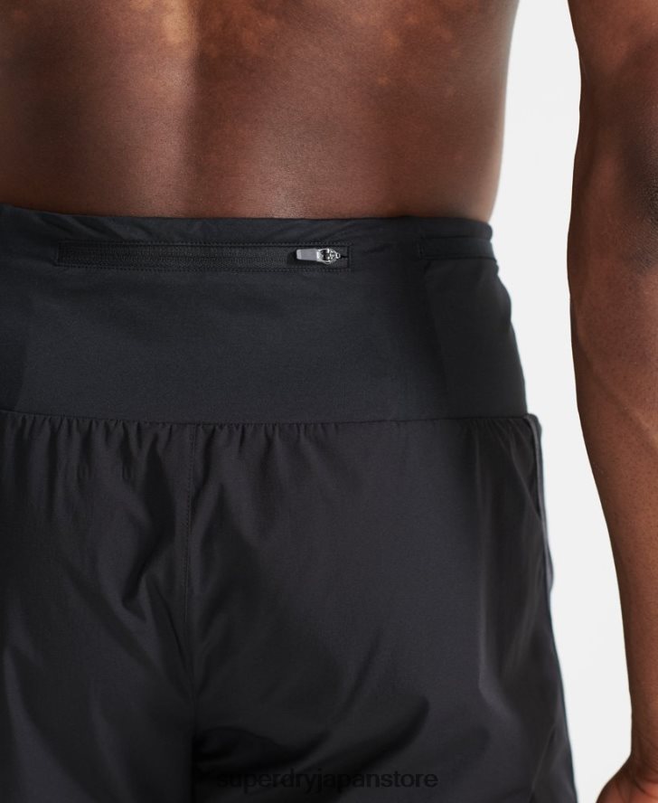 ランニングプレミアムショーツ 男性 Superdry 衣類 黒 2J62PZ5364