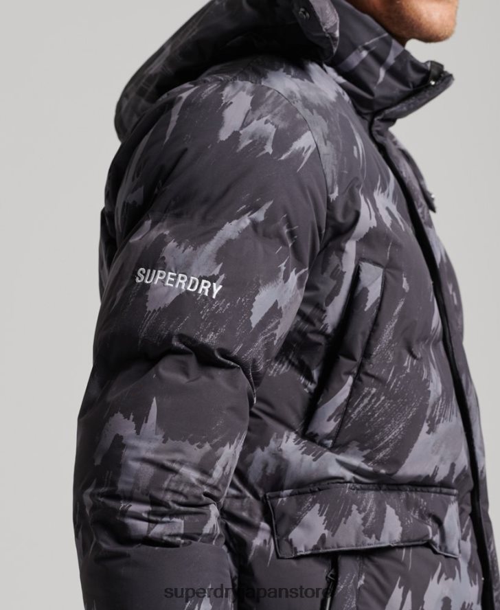 ボクシーなダウンコート 男性 Superdry 衣類 濃い灰色 2J62PZ5365