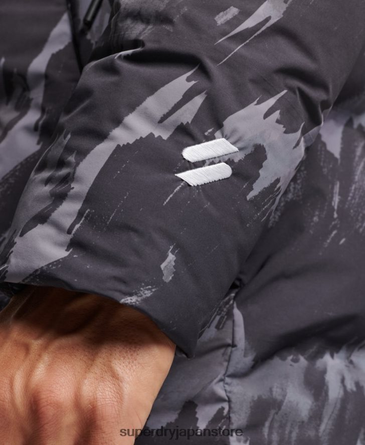 ボクシーなダウンコート 男性 Superdry 衣類 濃い灰色 2J62PZ5365