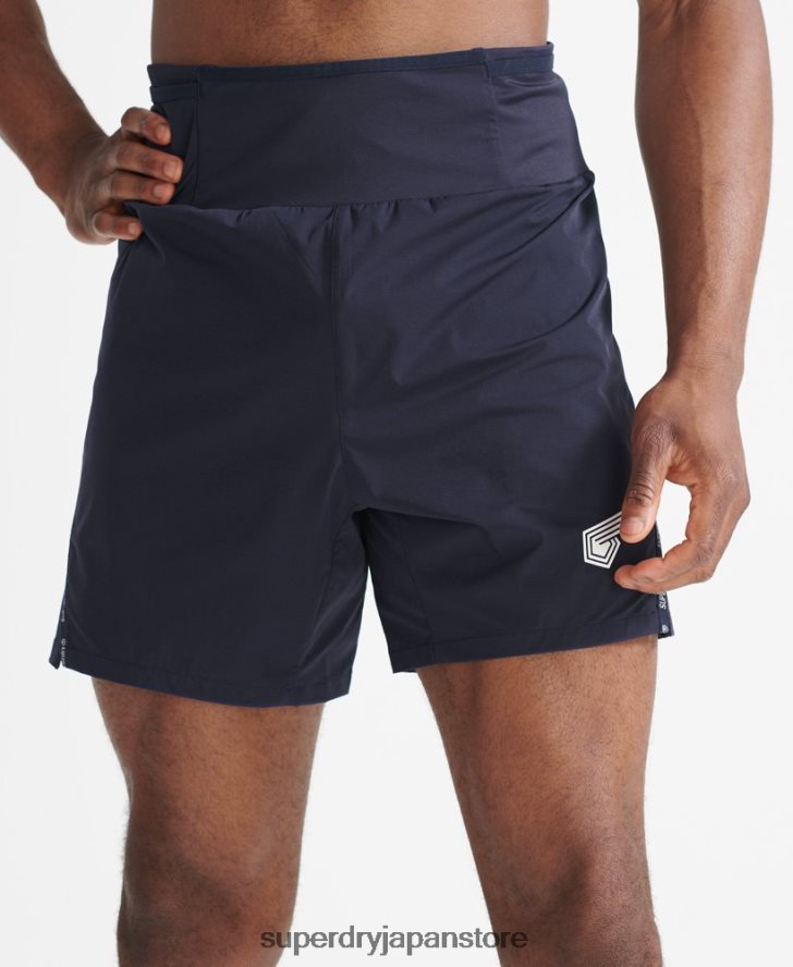 ランニングプレミアムショーツ 男性 Superdry 衣類 海軍 2J62PZ5370
