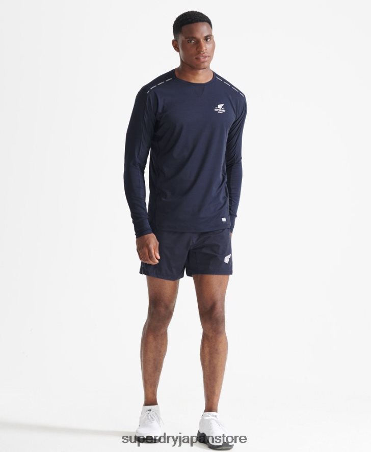 ランニングプレミアムショーツ 男性 Superdry 衣類 海軍 2J62PZ5370