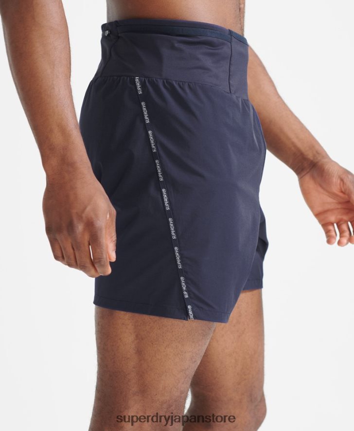 ランニングプレミアムショーツ 男性 Superdry 衣類 海軍 2J62PZ5370