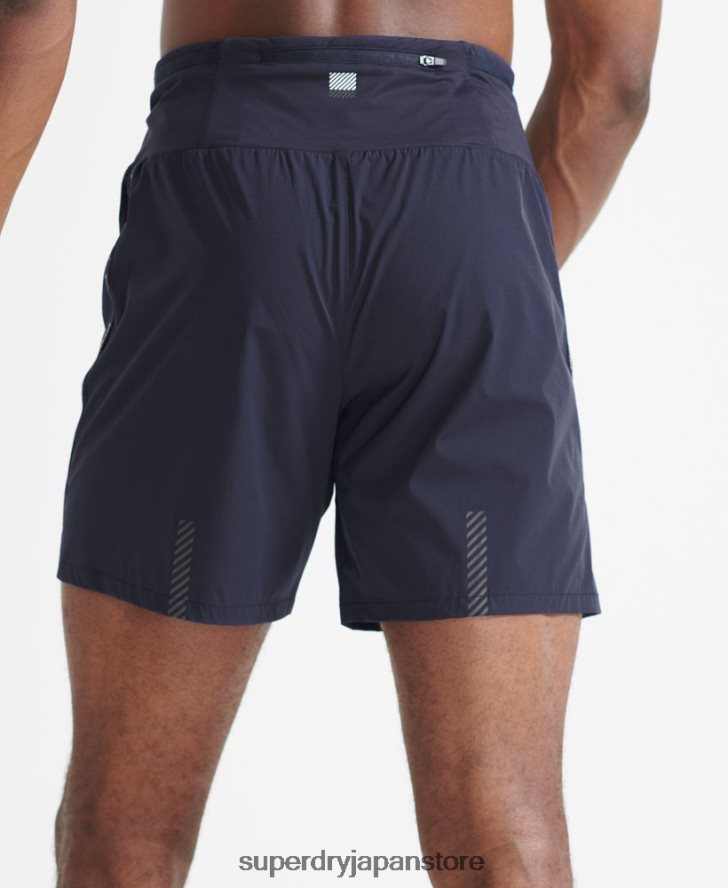 ランニングプレミアムショーツ 男性 Superdry 衣類 海軍 2J62PZ5370