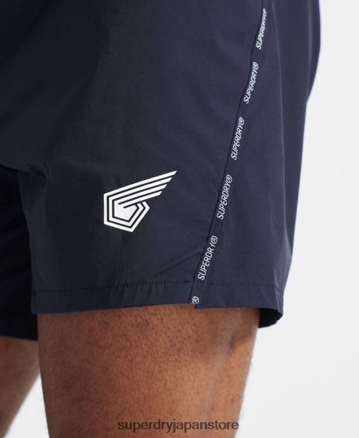ランニングプレミアムショーツ 男性 Superdry 衣類 海軍 2J62PZ5370