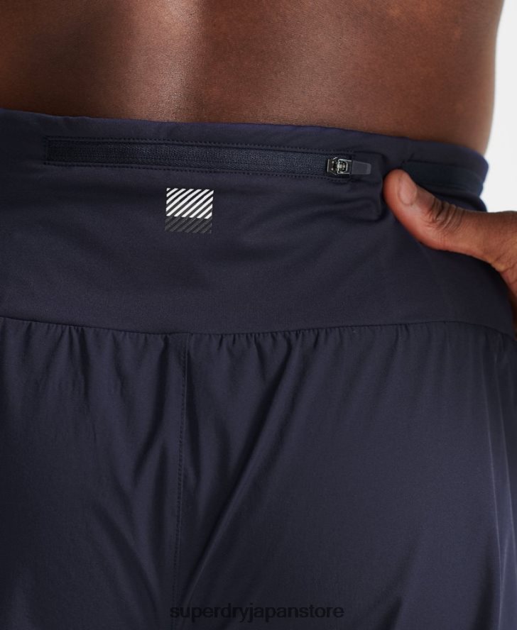 ランニングプレミアムショーツ 男性 Superdry 衣類 海軍 2J62PZ5370