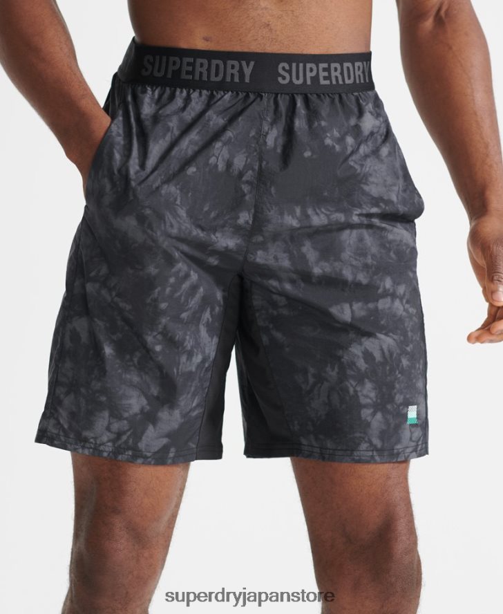 ランニングトラックショーツ 男性 Superdry 衣類 黒 2J62PZ5372