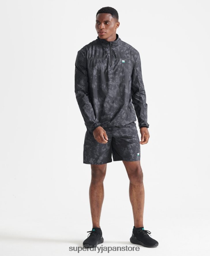 ランニングトラックショーツ 男性 Superdry 衣類 黒 2J62PZ5372