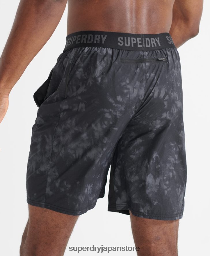 ランニングトラックショーツ 男性 Superdry 衣類 黒 2J62PZ5372