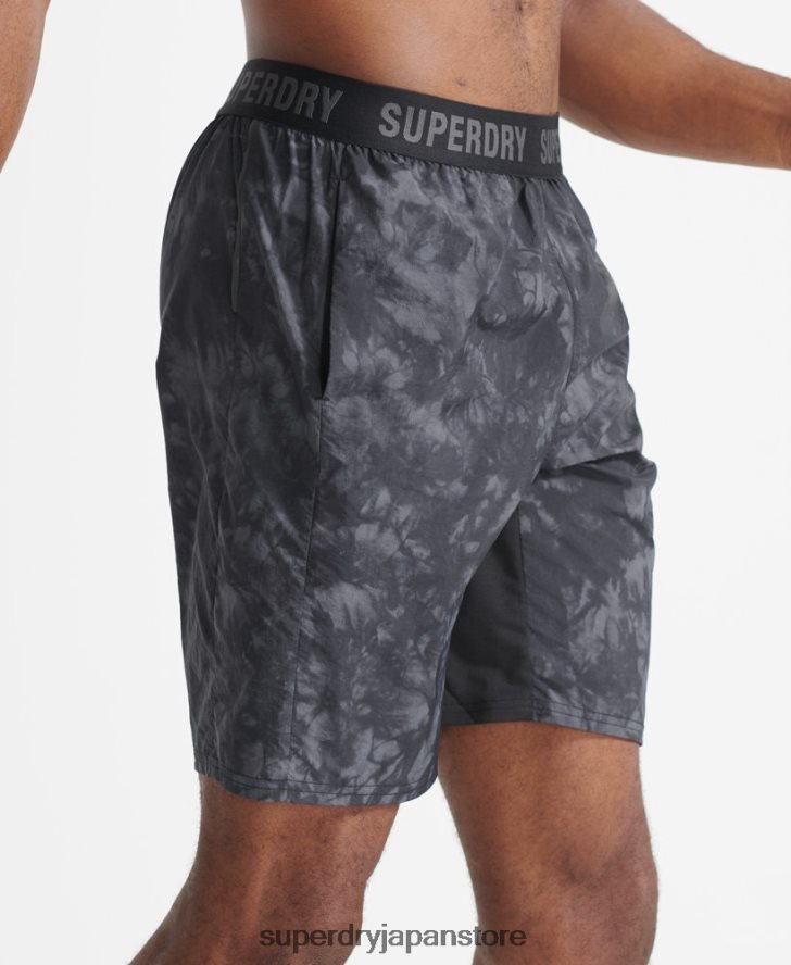 ランニングトラックショーツ 男性 Superdry 衣類 黒 2J62PZ5372