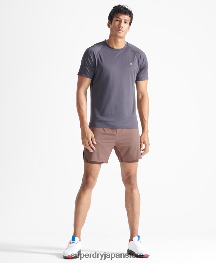 トレイン プレミアム レイヤー ショーツ 男性 Superdry 衣類 茶色 2J62PZ5377