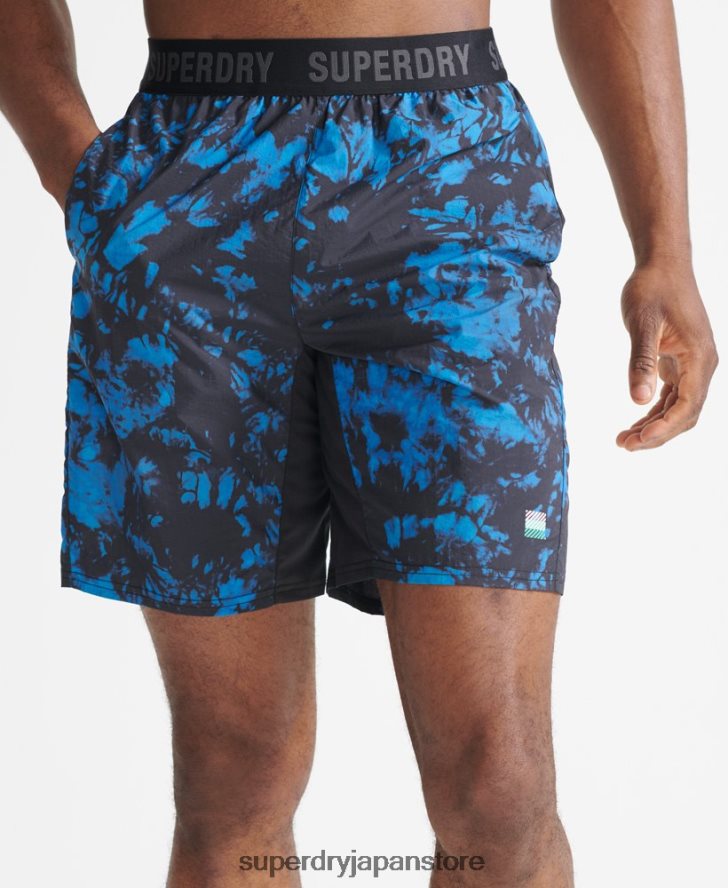 ランニングトラックショーツ 男性 Superdry 衣類 青 2J62PZ5379
