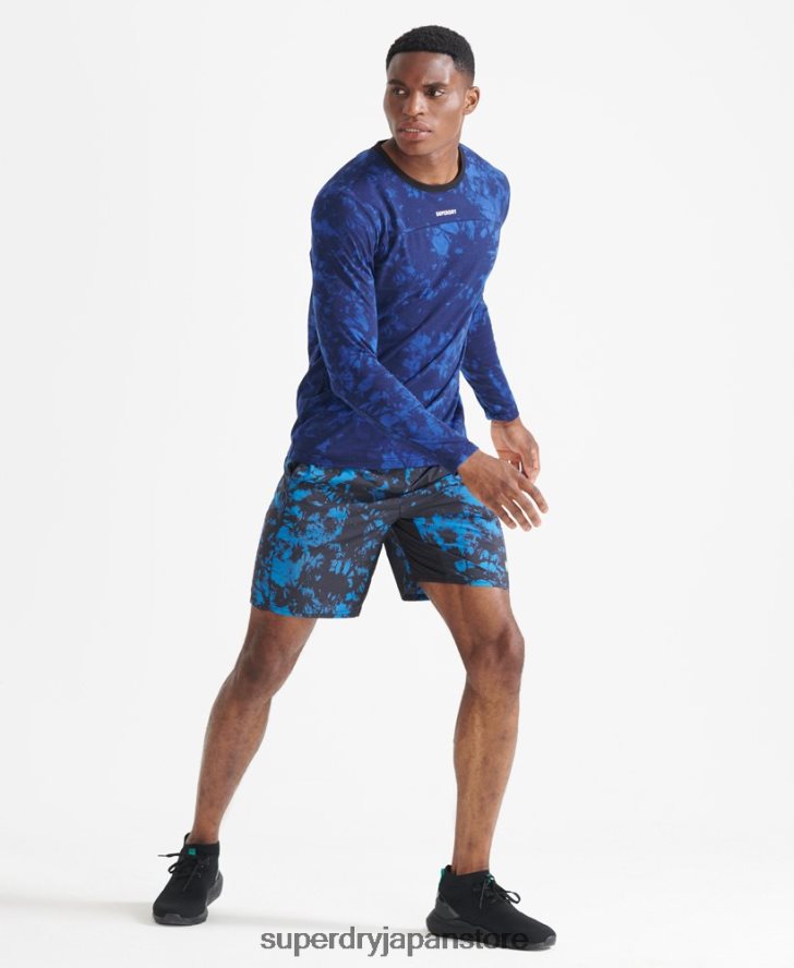 ランニングトラックショーツ 男性 Superdry 衣類 青 2J62PZ5379