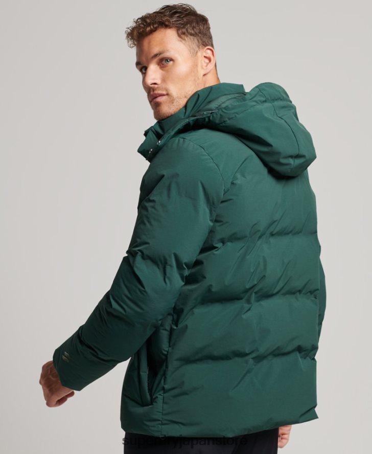 ショートボクシーパファージャケット 男性 Superdry 衣類 緑 2J62PZ5381