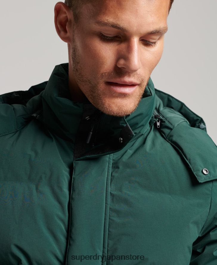 ショートボクシーパファージャケット 男性 Superdry 衣類 緑 2J62PZ5381