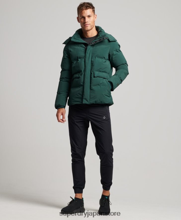 ショートボクシーパファージャケット 男性 Superdry 衣類 緑 2J62PZ5381