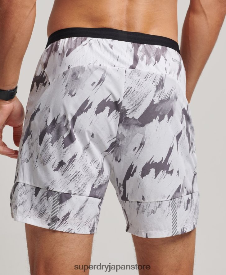 ラン プレミアム レイヤード ショーツ 男性 Superdry 衣類 グレー 2J62PZ5384