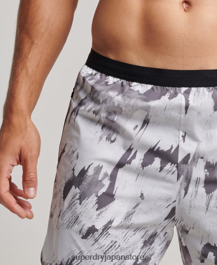 ラン プレミアム レイヤード ショーツ 男性 Superdry 衣類 グレー 2J62PZ5384