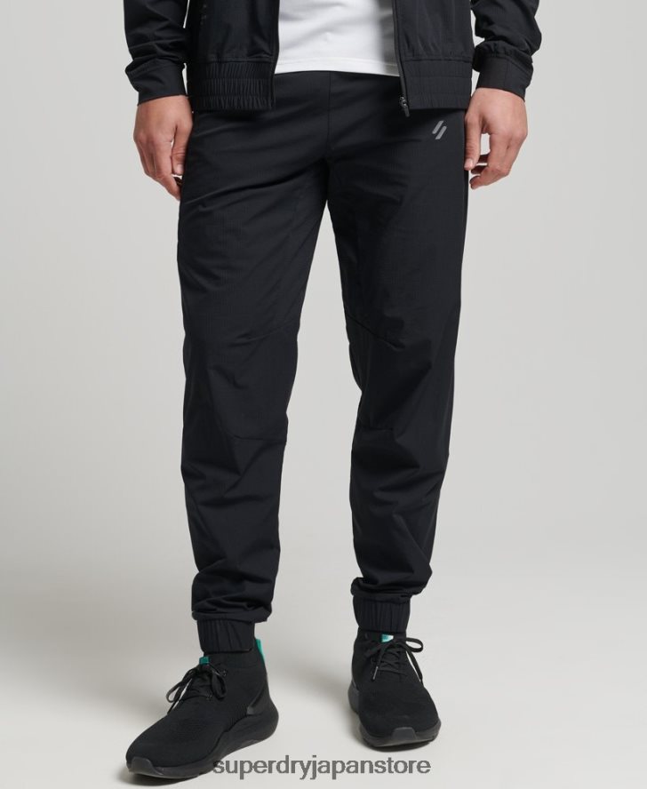 ストレッチウーブントラックパンツ 男性 Superdry 衣類 黒 2J62PZ5387