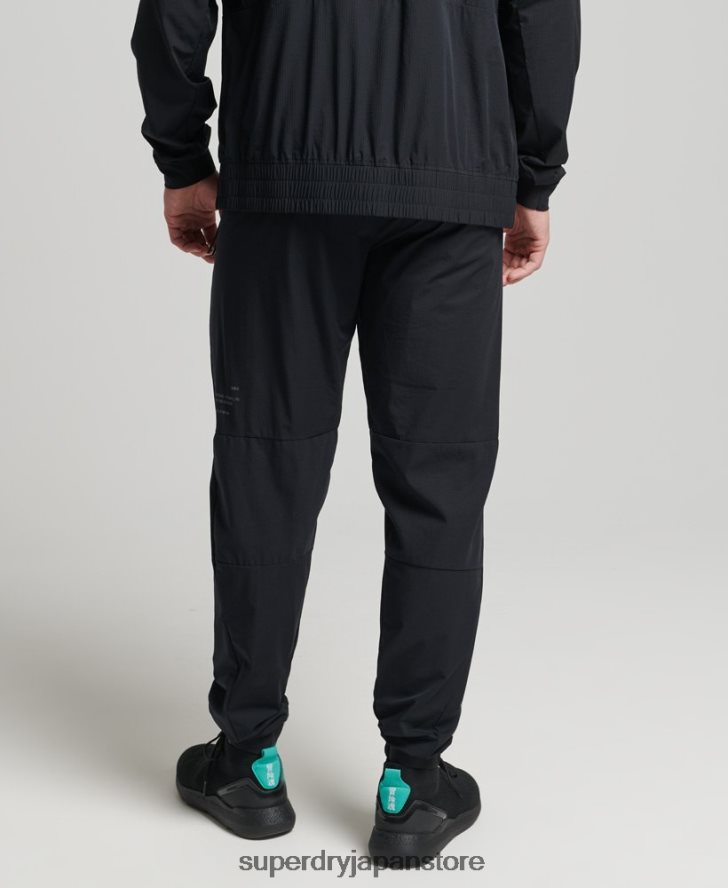ストレッチウーブントラックパンツ 男性 Superdry 衣類 黒 2J62PZ5387
