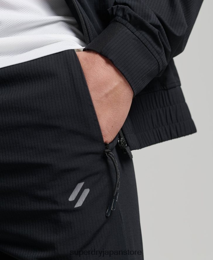 ストレッチウーブントラックパンツ 男性 Superdry 衣類 黒 2J62PZ5387