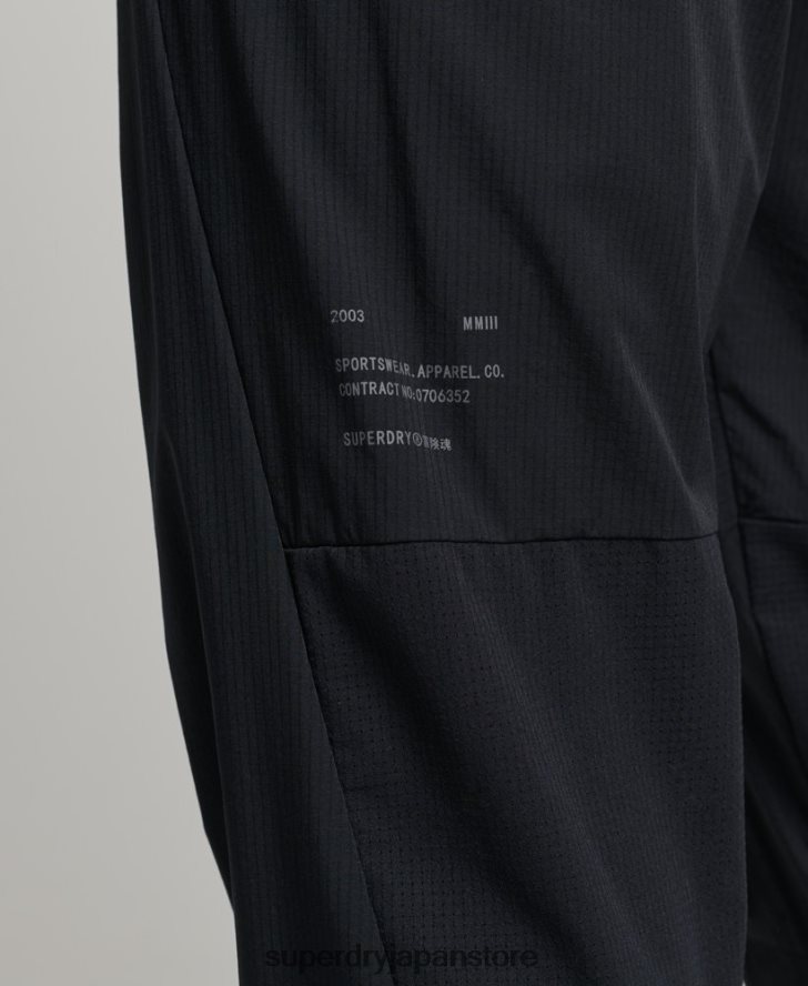 ストレッチウーブントラックパンツ 男性 Superdry 衣類 黒 2J62PZ5387