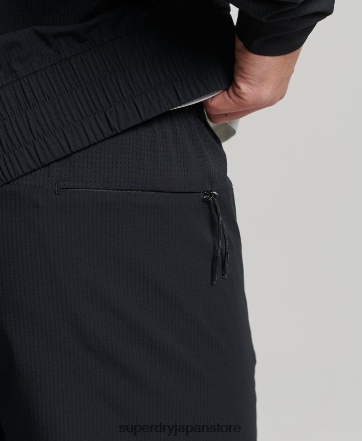 ストレッチウーブントラックパンツ 男性 Superdry 衣類 黒 2J62PZ5387