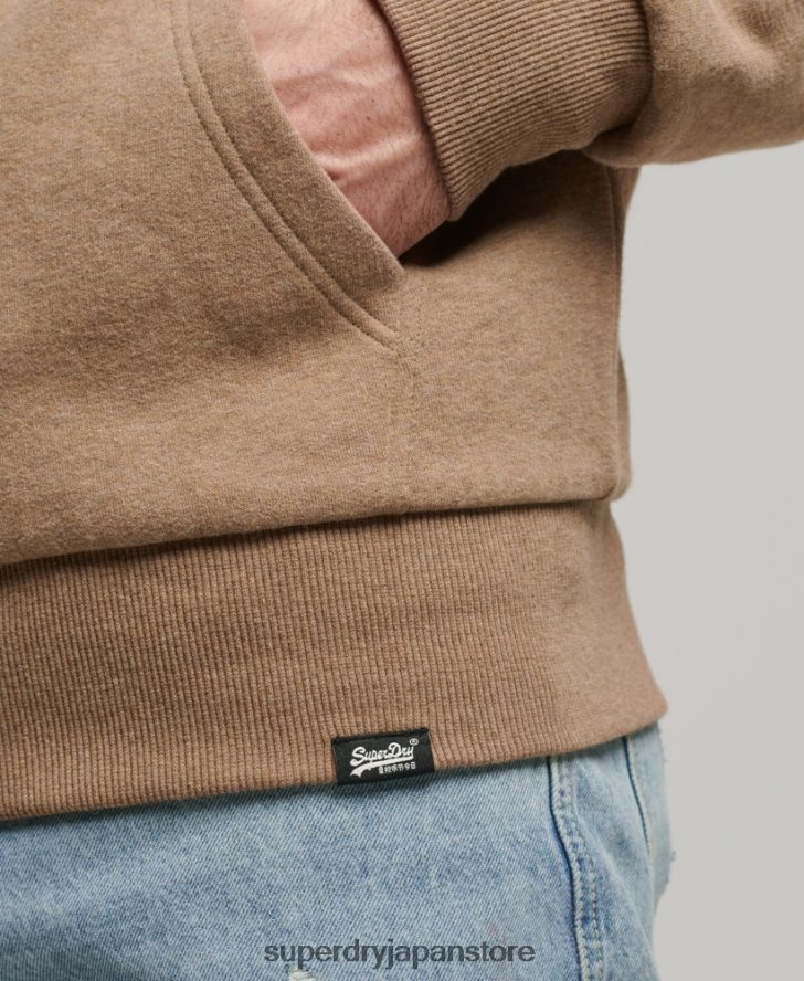 エッセンシャルボーグ裏地付きジップパーカー 男性 Superdry 衣類 茶色 2J62PZ538
