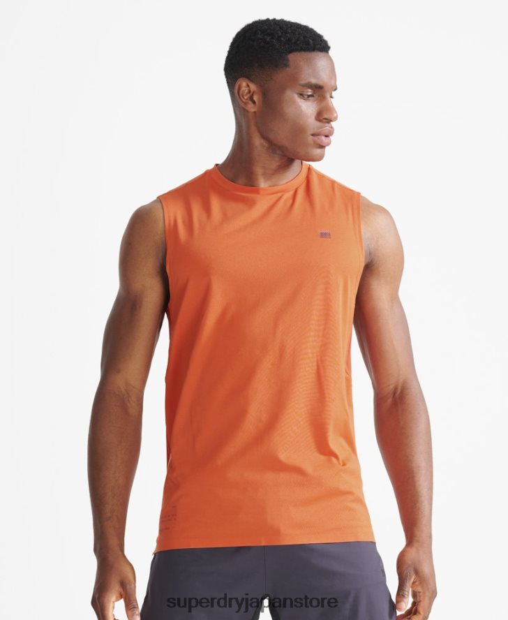 トレインベストトップ 男性 Superdry 衣類 オレンジ 2J62PZ5390
