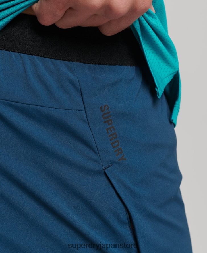 ランニングレースショーツ 男性 Superdry 衣類 青 2J62PZ5391